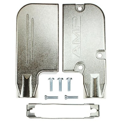 TE Connectivity AMPLIMITE Series Zinc Right Angle D Sub Backshell, 9 Way, Strain Relief