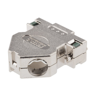 FCT from Molex FMD Series Die Cast Zinc Angled D Sub Backshell, 15 Way, Strain Relief