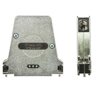 FCT from Molex FMR Series Die Cast Zinc Angled D Sub Backshell, 37 Way, Strain Relief