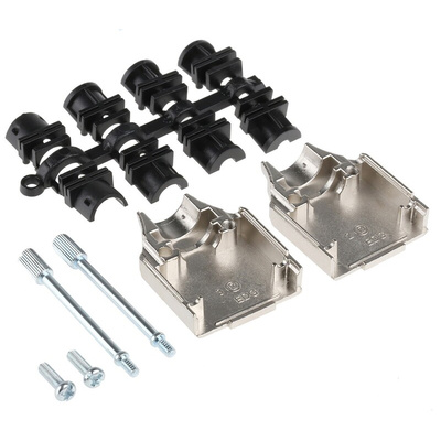MH Connectors MHDTZK-RA Series Zinc D Sub Backshell, 9 Way, Strain Relief