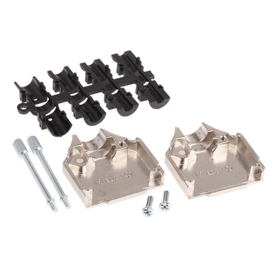 MH Connectors MHDTZK-RA Series Zinc D Sub Backshell, 15 Way, Strain Relief