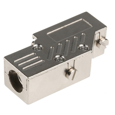 MH Connectors MHDCMR Series Zinc Right Angle D Sub Backshell, 9 Way, Strain Relief