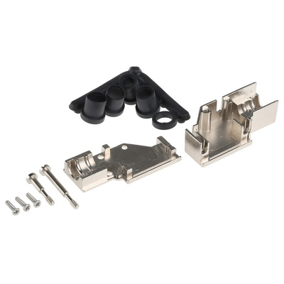 MH Connectors MHDCMR Series Zinc Right Angle D Sub Backshell, 9 Way, Strain Relief