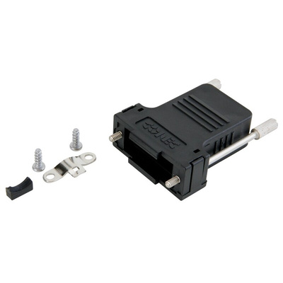 CONEC 165X Series Plastic D Sub Backshell, 9 Way, Strain Relief