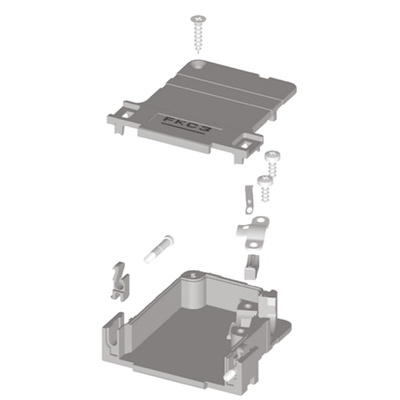FCT from Molex FKC Series ABS Angled D Sub Backshell, 9 Way, Strain Relief