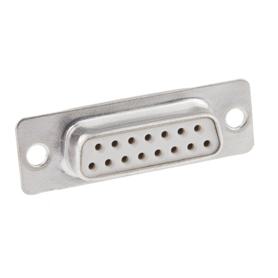 Amphenol ICC 15 Way Panel Mount D-sub Connector Socket, 2.74mm Pitch