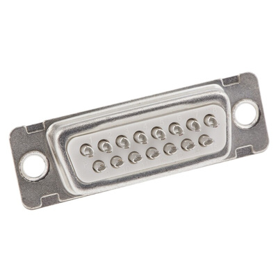 Amphenol ICC 15 Way Panel Mount D-sub Connector Socket, 2.74mm Pitch