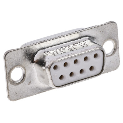 Amphenol ICC 9 Way Panel Mount D-sub Connector Socket, 2.74mm Pitch