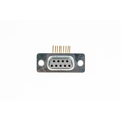 RS PRO 9 Way Right Angle Through Hole D-sub Connector Socket, 2.74mm Pitch