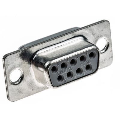 RS PRO 9 Way Panel Mount D-sub Connector Socket, 2.74mm Pitch