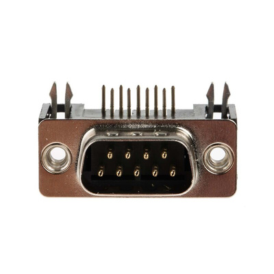 RS PRO 9 Way Right Angle Through Hole D-sub Connector Plug, 2.77mm Pitch, with 4-40 UNC, Threaded Insert