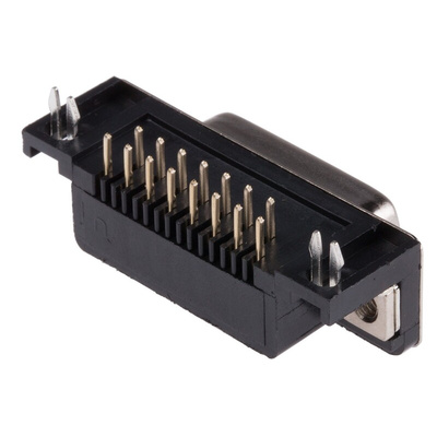 RS PRO 15 Way Right Angle Through Hole D-sub Connector Socket, 2.77mm Pitch, with 4-40 UNC, Threaded Insert