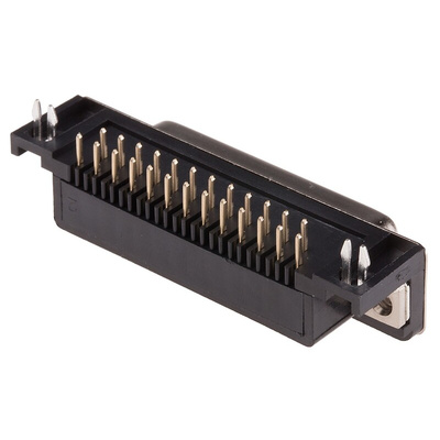 RS PRO 25 Way Right Angle Through Hole D-sub Connector Socket, 2.77mm Pitch, with 4-40 UNC, Threaded Insert