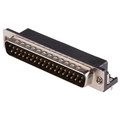 RS PRO 37 Way Right Angle Through Hole D-sub Connector Plug, 2.77mm Pitch, with 4-40 UNC, Threaded Insert