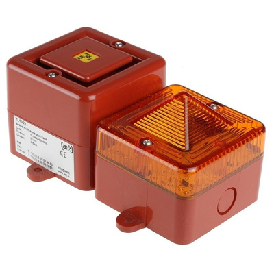 AE & T TL100X Sounder Beacon 104dB, Orange Xenon, 20 → 28 V dc, IP67