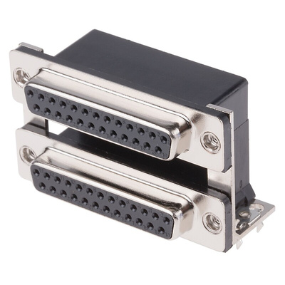 RS PRO 25 Way Right Angle Through Hole D-sub Connector Socket, 2.77mm Pitch, with 4-40 UNC, Threaded Insert
