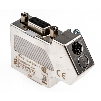 Phoenix Contact SUBCON-PLUS 18 Way Right Angle Cable Mount D-sub Connector Male to Female, 2.77mm Pitch