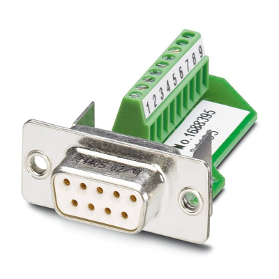 Phoenix Contact VS-09-BU-DSUB/9-MPT-0.5 9 Way Panel Mount D-sub Connector Socket
