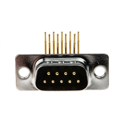 RS PRO 9 Way Right Angle Through Hole D-sub Connector Plug, 2.77mm Pitch