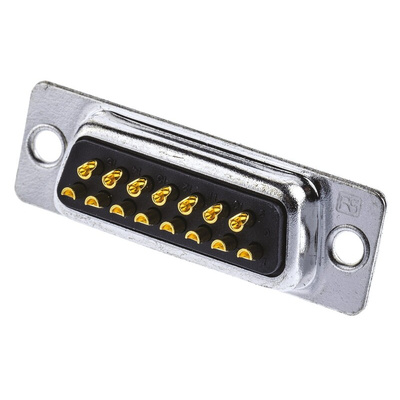 RS PRO 15 Way Panel Mount D-sub Connector Socket, 2.77mm Pitch