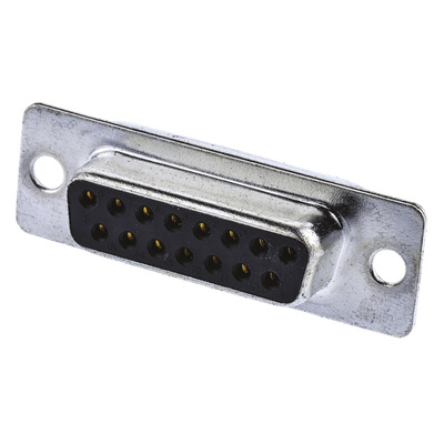 RS PRO 15 Way Panel Mount D-sub Connector Socket, 2.77mm Pitch