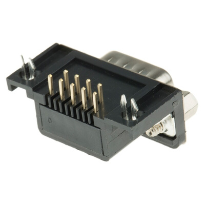 RS PRO 9 Way Right Angle Through Hole D-sub Connector Plug