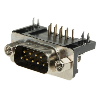 RS PRO 9 Way Right Angle Through Hole D-sub Connector Plug