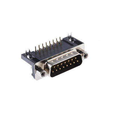 RS PRO 15 Way Right Angle Through Hole D-sub Connector Plug