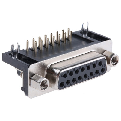 RS PRO 15 Way Right Angle Through Hole D-sub Connector Socket