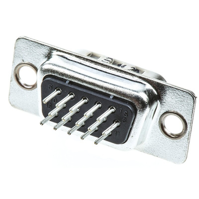 HARTING D-Sub High Density 15 Way Through Hole D-sub Connector Plug, 2.29mm Pitch