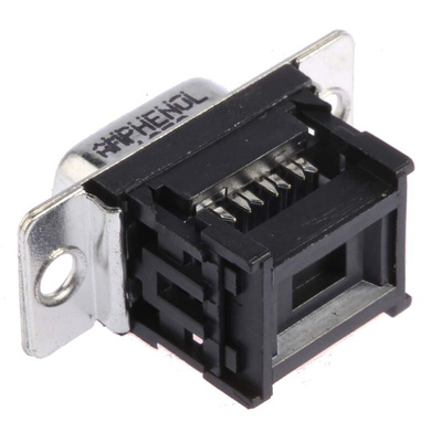 Amphenol DFR 9 Way Right Angle Cable Mount D-sub Connector Socket, 2.74mm Pitch