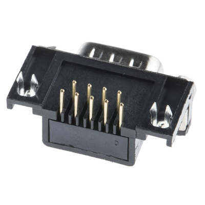 RS PRO 9 Way Right Angle Through Hole D-sub Connector Plug, 2.77mm Pitch, with 4-40 UNC Screwlocks