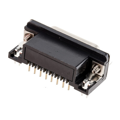 RS PRO 15 Way Right Angle Through Hole D-sub Connector Socket, 2.77mm Pitch, with 4-40 UNC Screwlocks