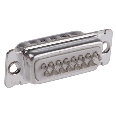 Amphenol ICC 15 Way Panel Mount D-sub Connector Plug, 2.74mm Pitch