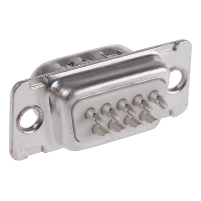 Amphenol ICC 9 Way Panel Mount D-sub Connector Plug, 2.74mm Pitch