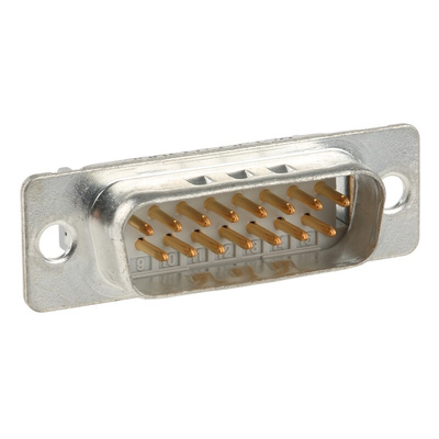 3M 8200 15 Way Right Angle Cable Mount D-sub Connector Plug, 2.76mm Pitch