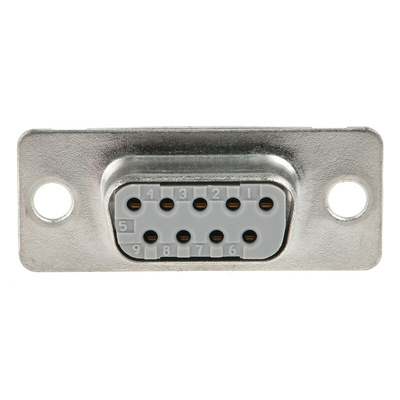 3M 8300 9 Way Right Angle Cable Mount D-sub Connector Socket, 2.74mm Pitch