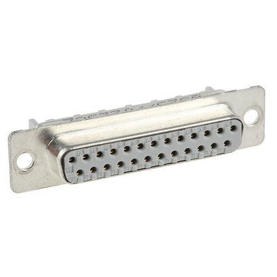 3M 8300 25 Way Right Angle Cable Mount D-sub Connector Socket, 2.74mm Pitch