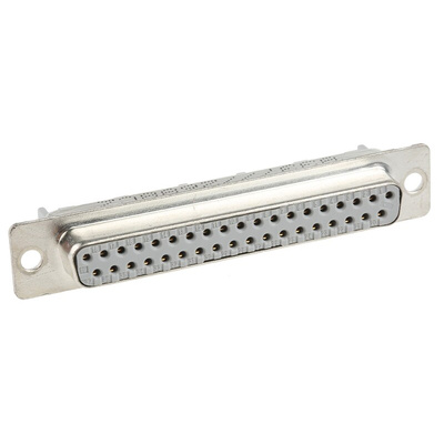 3M 8300 37 Way Right Angle Cable Mount D-sub Connector Socket, 2.74mm Pitch