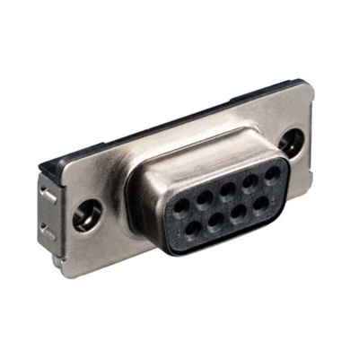 Provertha 9 Way Right Angle SMT D-sub Connector Socket, 2.775mm Pitch, with Screw
