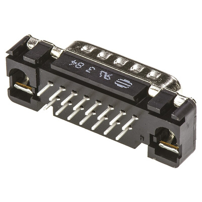 Harting 15 Way Through Hole D-sub Connector Plug, 2.74mm Pitch, with M3 Threaded Inserts