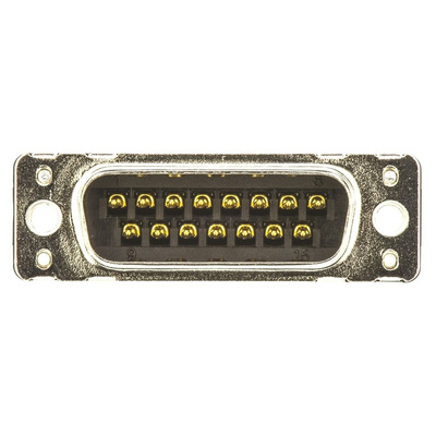 Harting 15 Way Through Hole D-sub Connector Plug, 2.74mm Pitch, with M3 Threaded Inserts