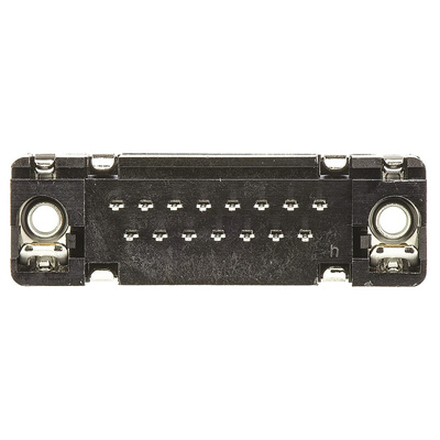 Harting 15 Way Through Hole D-sub Connector Plug, 2.74mm Pitch, with M3 Threaded Inserts