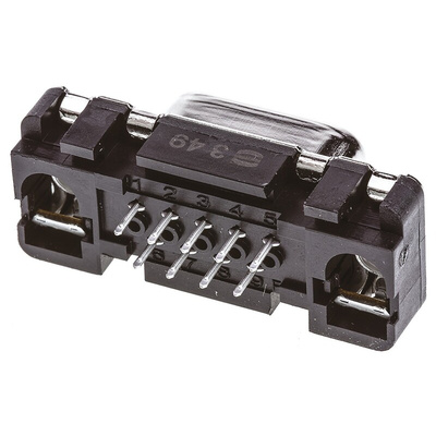 HARTING 9 Way Through Hole D-sub Connector Socket, 2.74mm Pitch, with M3 Threaded Inserts