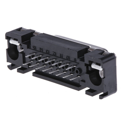 Harting 15 Way Through Hole D-sub Connector Socket, 2.74mm Pitch, with M3 Threaded Inserts