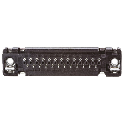 HARTING D-Sub Standard 25 Way Through Hole D-sub Connector Socket, 2.76mm Pitch, with M3 Threaded Inserts