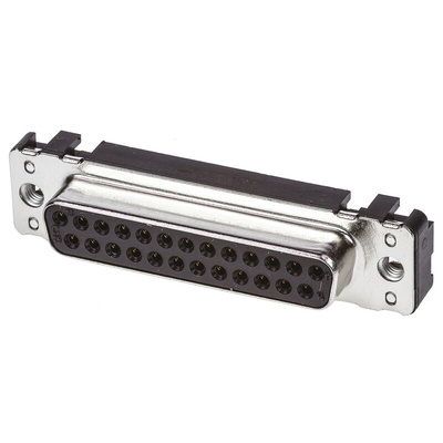 HARTING D-Sub Standard 25 Way Through Hole D-sub Connector Socket, 2.76mm Pitch, with M3 Threaded Inserts