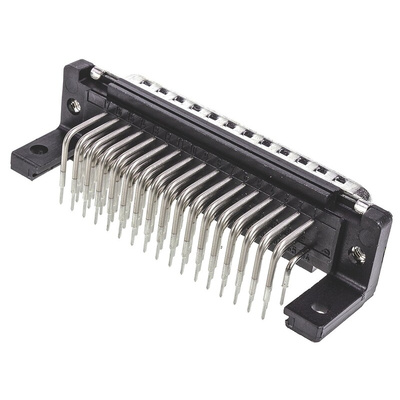 Harting D-Sub Standard 50 Way Right Angle Through Hole D-sub Connector Plug, 2.76mm Pitch, with Boardlocks, M3 Threaded