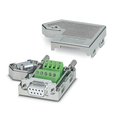 Phoenix Contact SUBCON 9/F-SH 9 Way Right Angle Cable Mount D-sub Connector Socket, 2.77mm Pitch