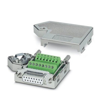 Phoenix Contact SUBCON 15/F-SH 15 Way Right Angle Cable Mount D-sub Connector Socket, 2.77mm Pitch